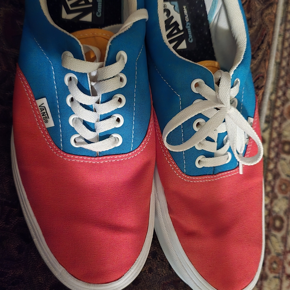 Vans era comfy Cush Blue and Red Sneakers